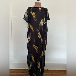 Vintage Black and Yellow Women's Dress